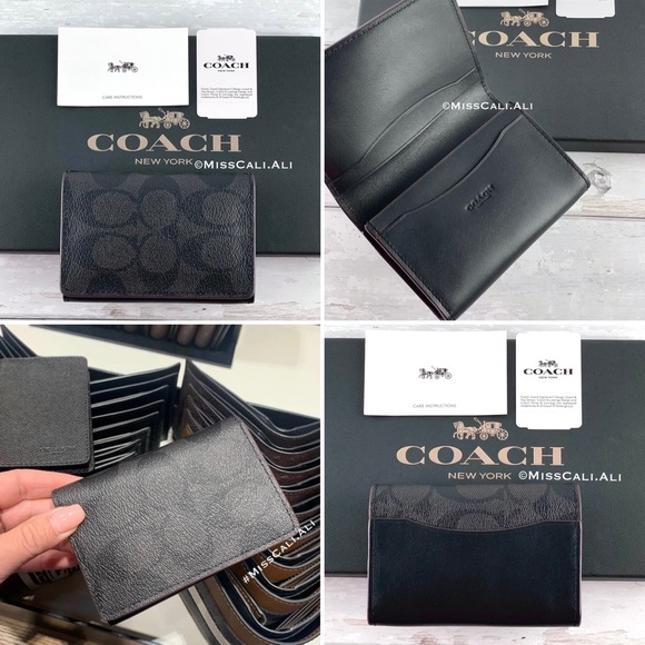 NWT COACH Signature Canvas Men’s Card Case Holder Bag - Picture 15 of 15